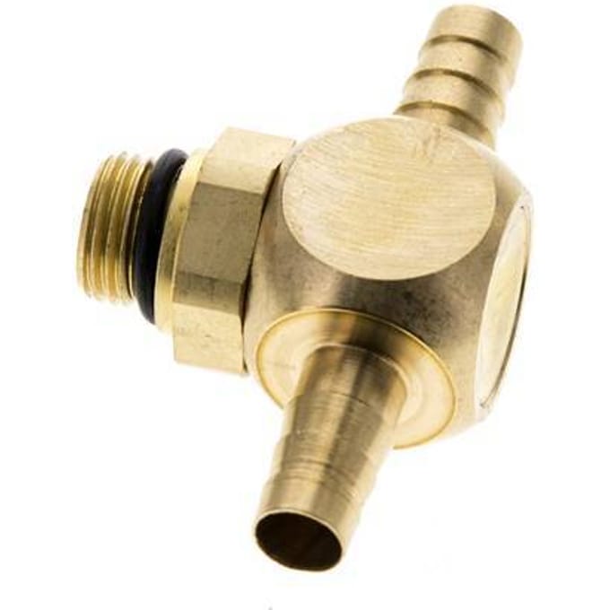 6 mm & G1/8'' Messing T-slangpilaar met buitendraad NBR Afdichting