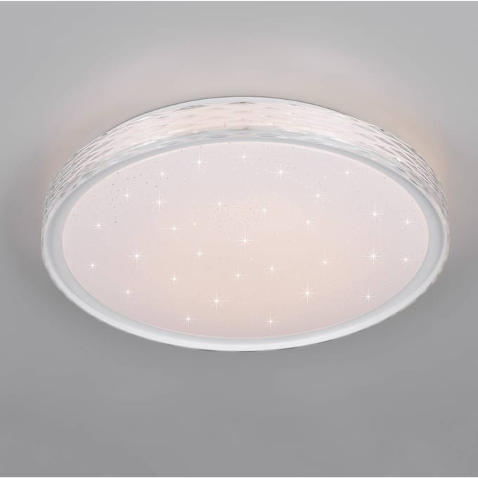 Reality Leuchten LED plafondlamp Varda, wit, Ø 39 cm, afstandsbediening