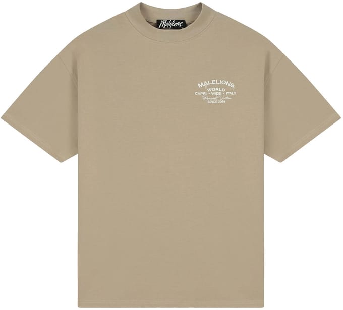 Malelions permanent vacation t-shirt in de kleur bruin.