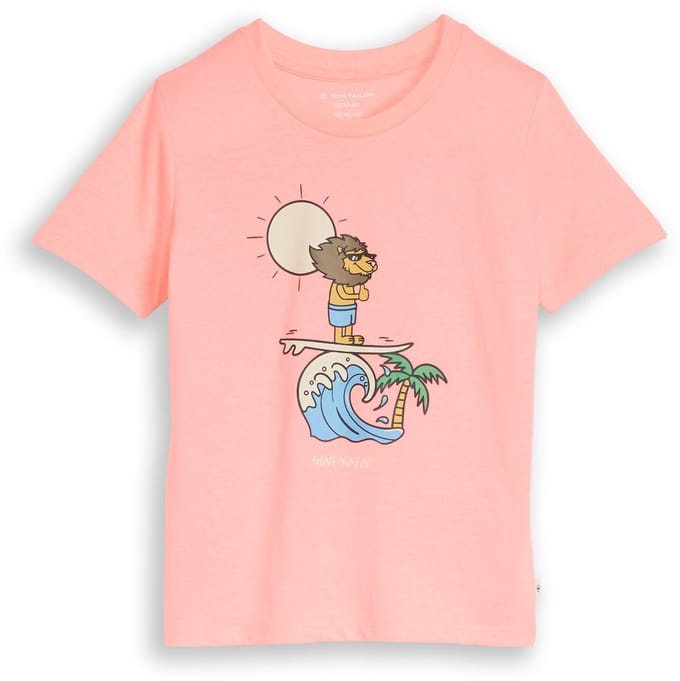 Tom Tailor - T-shirt met UV-print - Maat 92/98 - soft neon pink