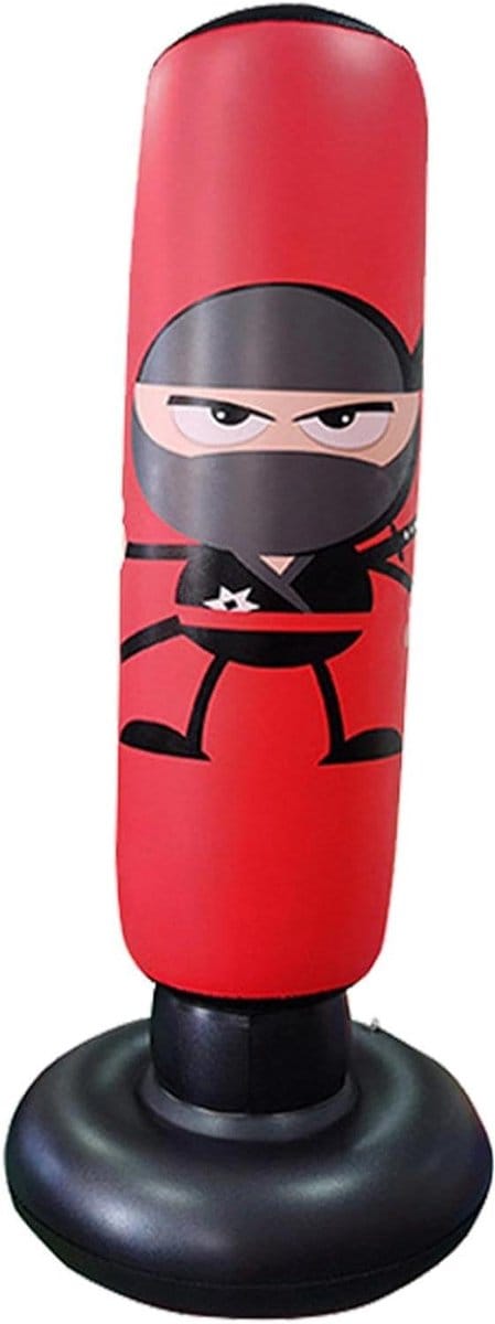 Opblaasbare bokszak - Kinder bokszak - Actief spelen - Stabiele verzwaarde basis - 165 cm hoog - Rood