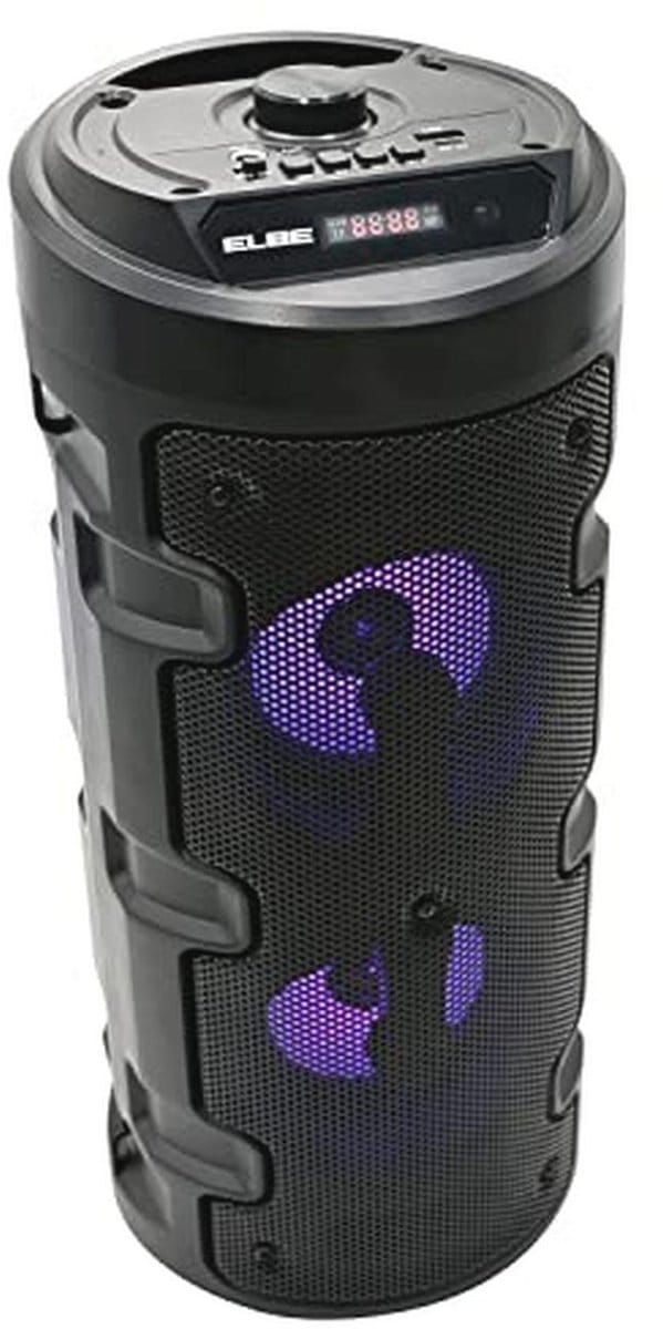 Draagbare Bluetooth Karaoke Luidspreker met Licht, 10W, SD, USB, FM, Microfoon, 4 Uur Afspelen, TWS, Afstandsbediening, Zwart