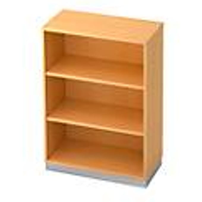 Boekenkast, spaanplaat, B 800 x D 400 mm, 3 OH, beukendecor