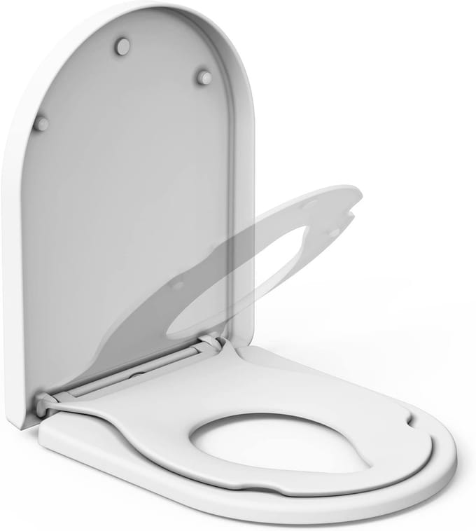 WC-bril - D-vorm, softclose, afklikbaar & gemakkelijk te reinigen, wit