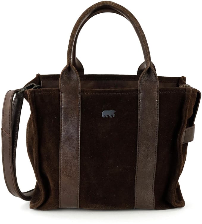 Bear Design Nova Suede Leren Mini Tote Bag - Bruin