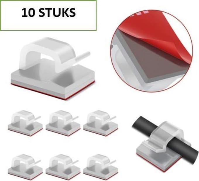 Knaak 10 Stuks - Kabel houder - Transparant - Kabelhouder - Kabel - Kabelklemmetje