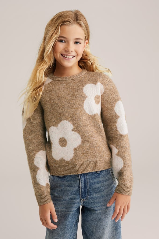 We Fashion Knitted Pullover Light Brown Größe: 110/116 | Strickjacken Outlet | kids | Braun