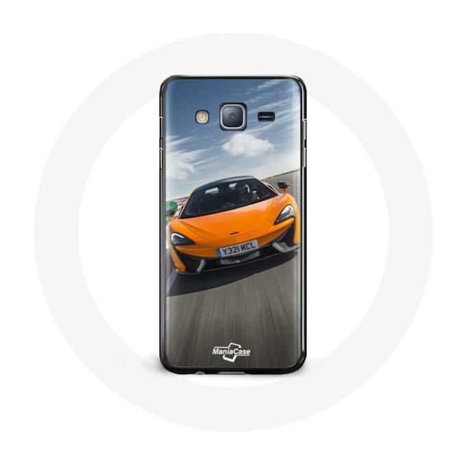 Coque - MANIACASE - Samsung Galaxy J3 2016 - Formule 1 McLaren - Orange - Souple orange