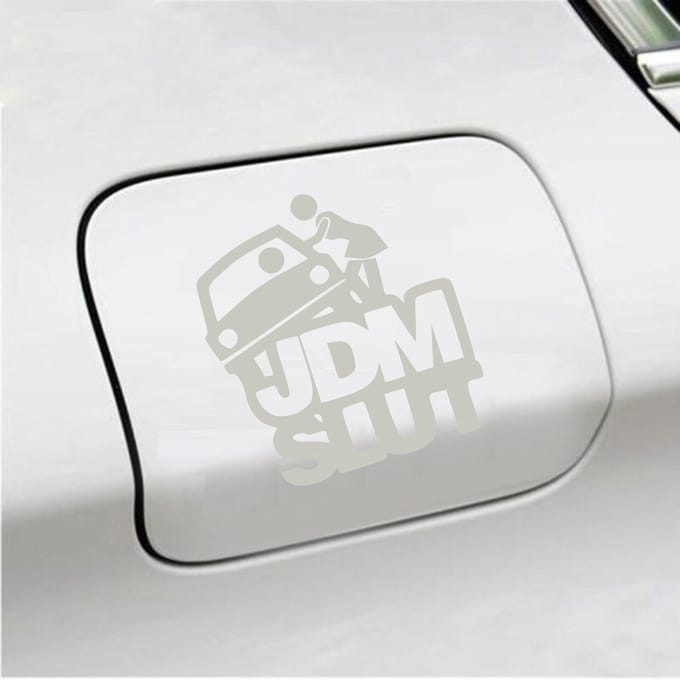 Bumpersticker - JDM Slut - 14 X 13 - Zilver