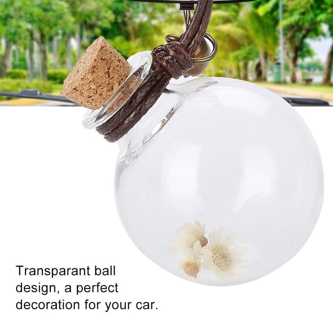 Auto Hanger Leeg Parfumflesje Met Bloem Hanger Verfrisser Geur Auto Decor 2.8 2.8 white