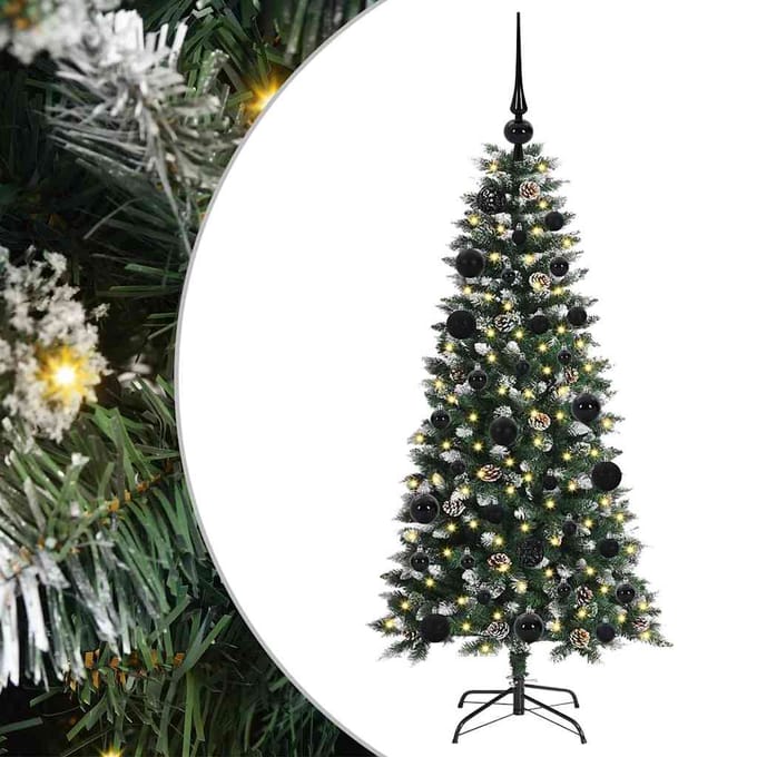 vidaXL - Kunstkerstboom - Groen - 120 - cm - PVC - en - Plastic - en - Staal