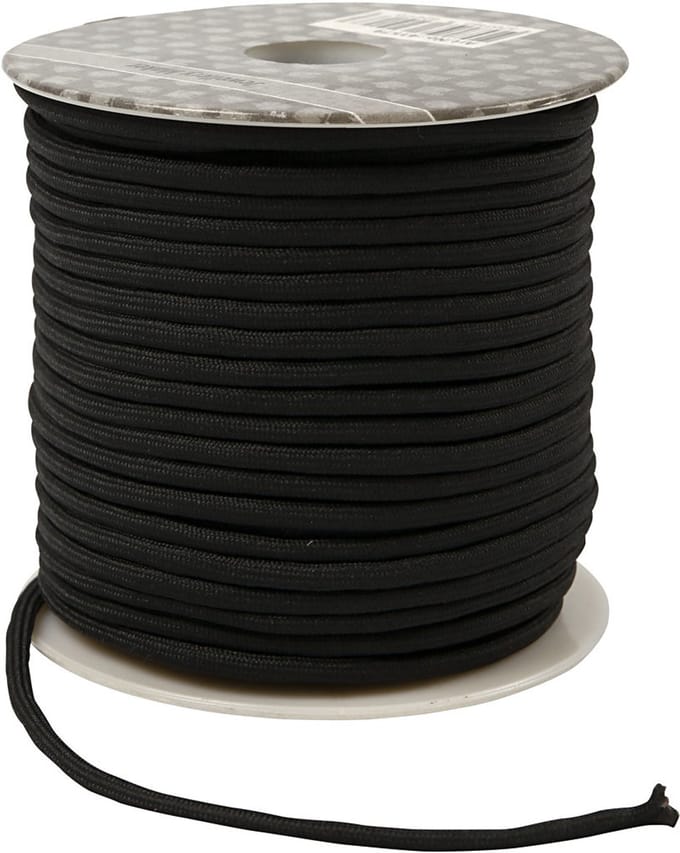 Polyester koord, dikte 4 mm, zwart, 40 m/ 1 rol