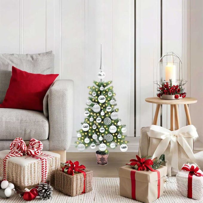 vidaXL - Kerstboom - met - 150 - LED - met - standaard - Groen - 65 - cm - PE