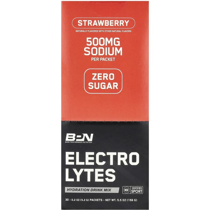 BPN, Électrolytes, Mélange pour boisson de réhydratation, Saveur Fraise, 30 Sachets, 0,2 oz (5,2 g) Chaque