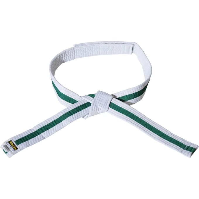 Wit/groen/wit klittenband riem budō kind Kwon