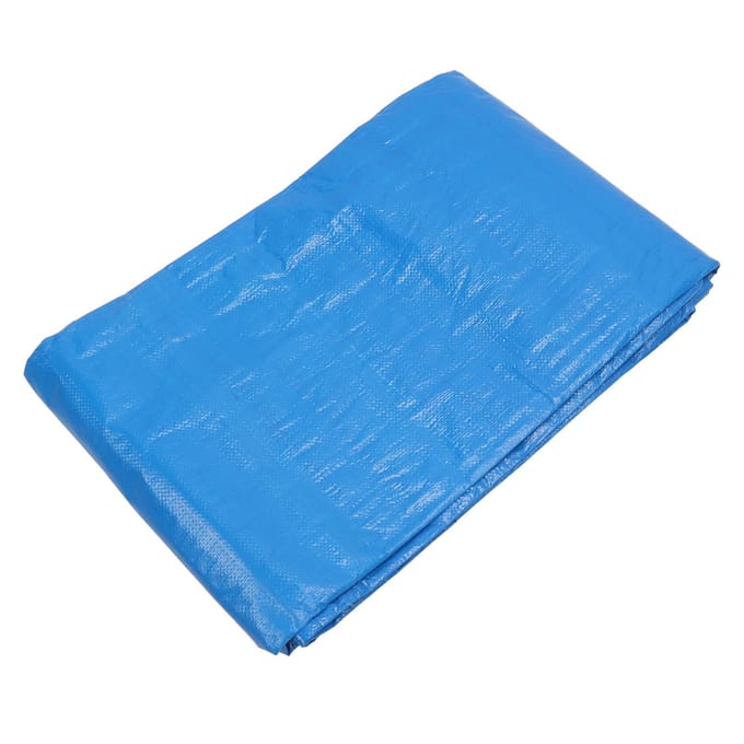 Bâche en polyéthylène robuste 5 x 6 m, imperméable, résistante aux UV, anti-usure, avec bords renforcés et métal blue
