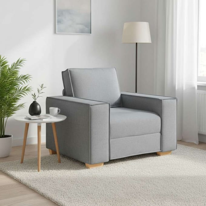 vidaXL - Sofa - Stoel - Lichtgrijs - 100x78x84 - cm - Stof