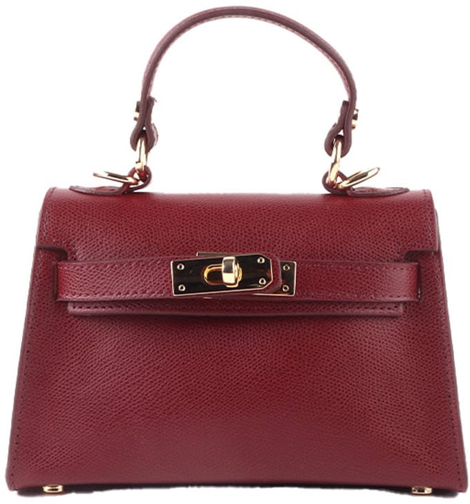 Giuliano lederen handtas Louna - Made in Italy - Bordeaux
