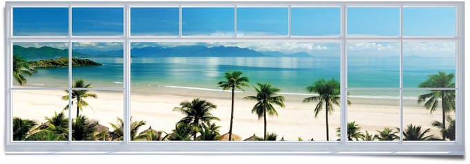 Poster Strand uitzicht - 53 x 158 - Papier - REINDERS