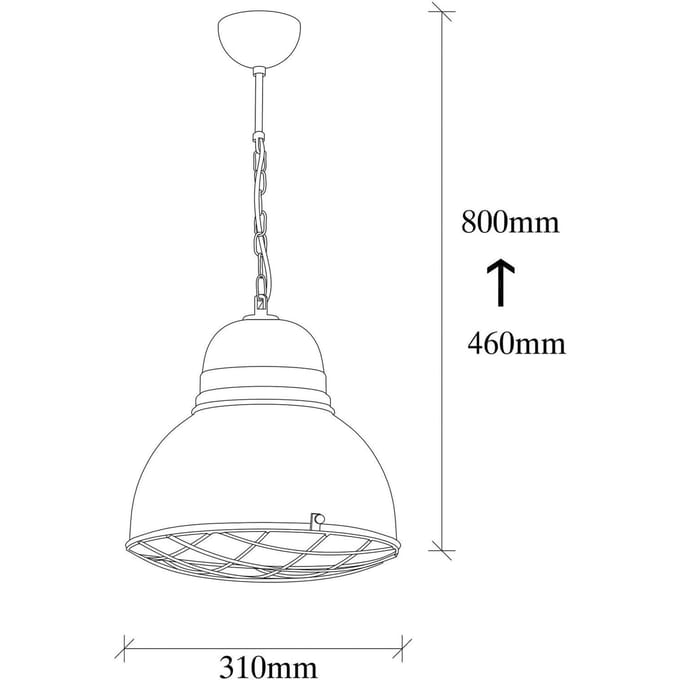 Opviq Hanglamp Saglam 3729, geel, ijzer, Ø 32 cm