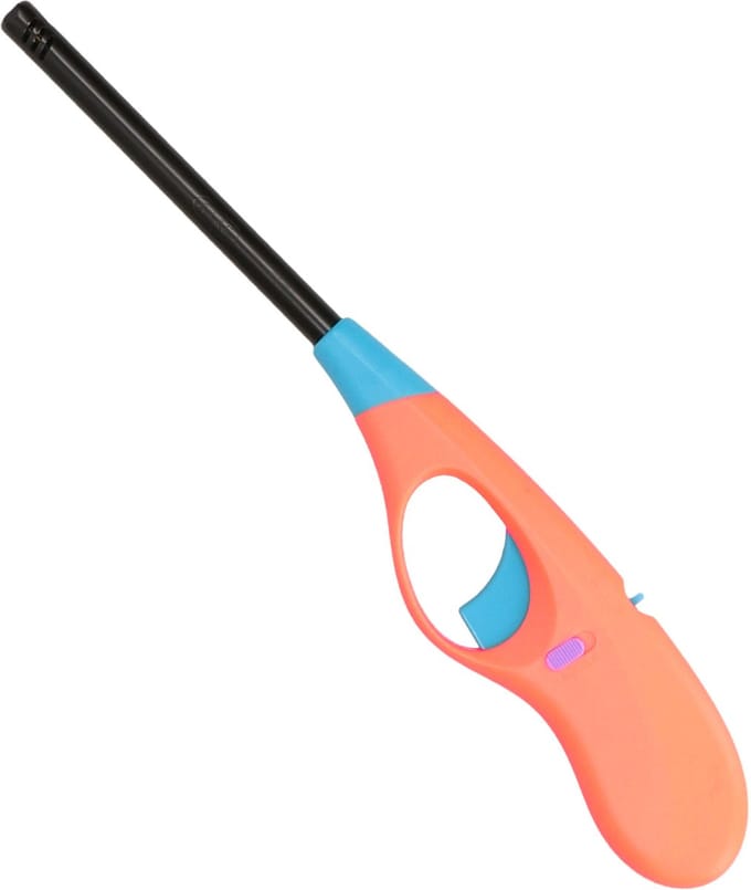 Flame Classics - BBQ/keuken aansteker lange steel oranje 26 cm