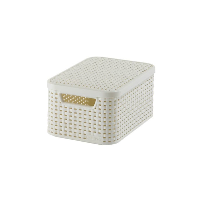 Curver Style Opbergmand met deksel S - 6 liter - Wit - 28,5x19,4x13cm