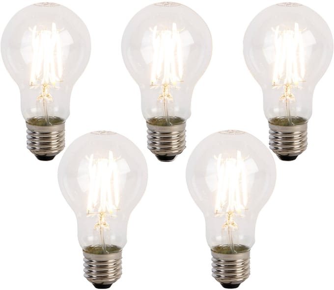 LUEDD Set van 5 E27 3-staps dimbare LED lampen A60 5W 700 lm 2700K