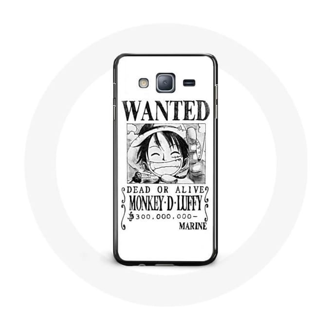 Hoesje voor Samsung Galaxy j5 Luffy One Piece Manga gezocht poster Wit