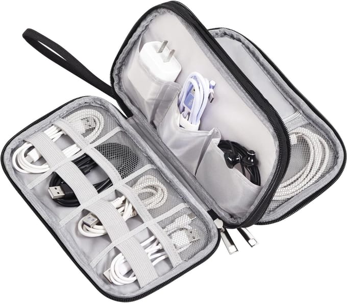 RUX® Kabel Organiser Tas - Organizer Tas - Zwart - 21cm x 13cm x 6cm