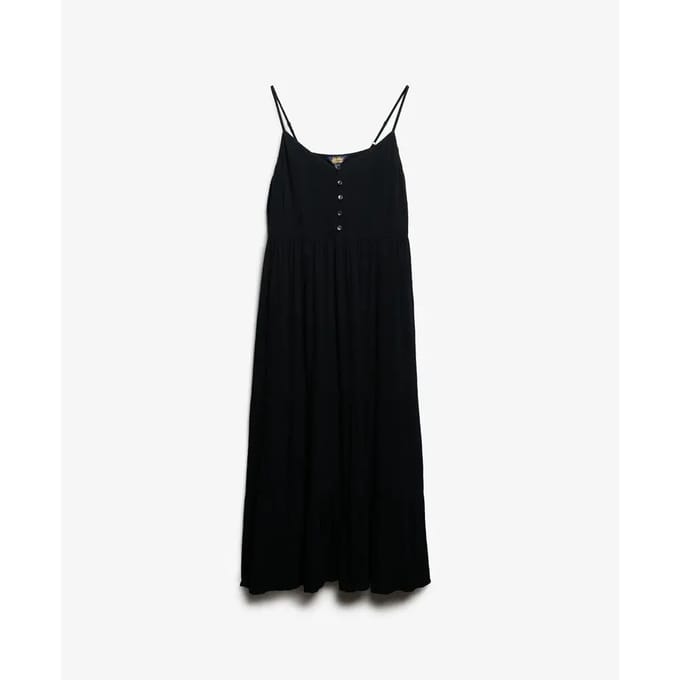 Superdry - Gelaagde midi-jurk met halve knoopsluiting - Dames - Jurken