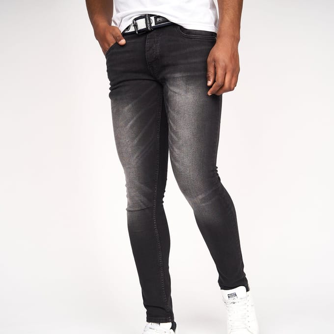 Crosshatch Heren Barbeck Slim Jeans (Zwart wassen)