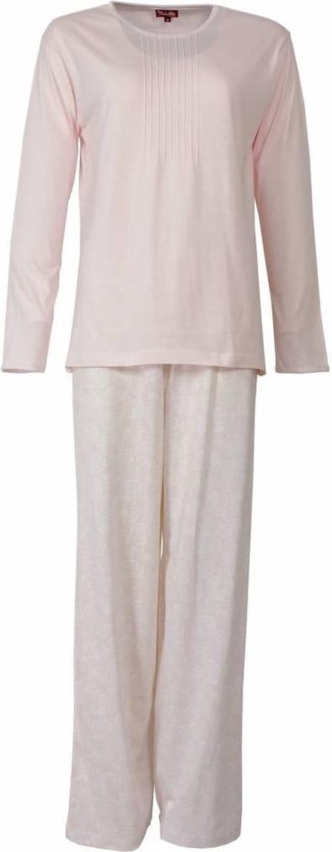 Medaillon Dames Pyjama - Katoen - Lange mouwen - Roze - Maat L