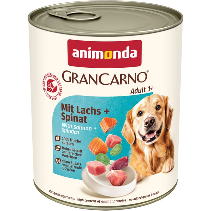 GranCarno Adult 6x800g - met zalm & spinazie