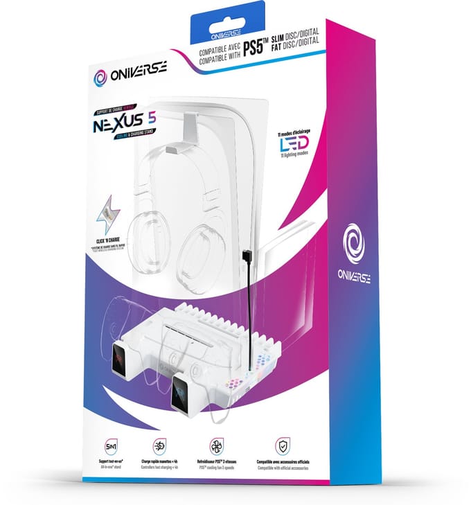 Oniverse Nexus 5 Cooling and charging stand - White (PS5/ PS5 Slim)