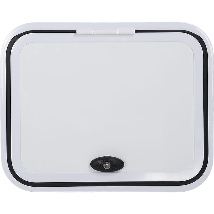 Porte d'accès pour camping-car 16 x 20 pouces Alliage d'aluminium robuste avec verrou de sécurité Trappe de compartiment pour camping-car Motor-home white