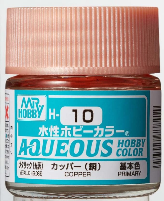 Gunze H-010 - Copper-Metallic Glanzend - Mr. Hobby Aqueous Modelbouwverf 10ml
