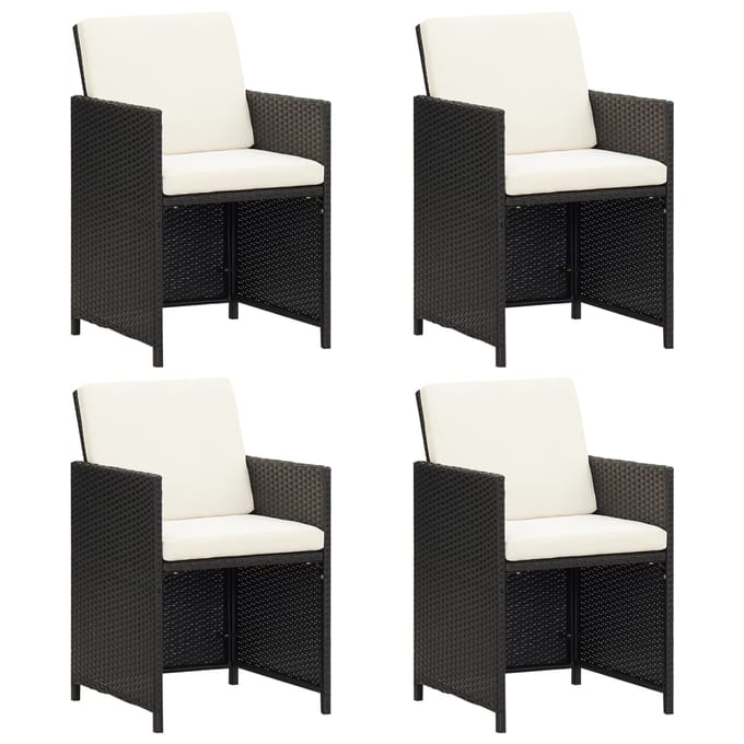 vidaXL - Tuinstoelen - 4 - st - poly - rattan - zwart
