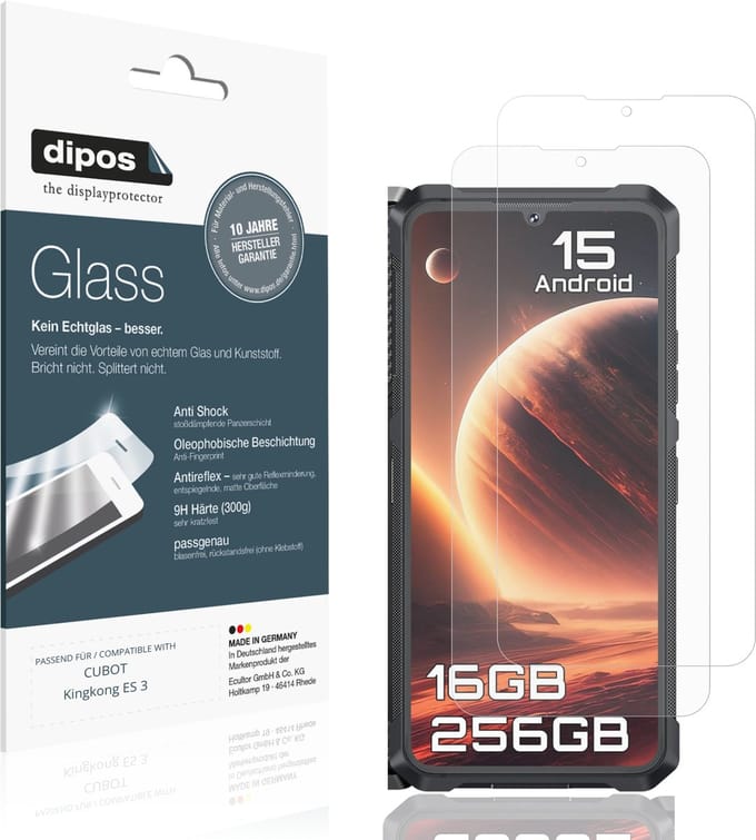 dipos – 2x Matte Pantserfolie geschikt voor CUBOT Kingkong ES 3 | 9H Screenprotector