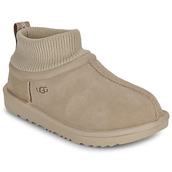UGG® Classic Ultra Stretch Cuff for Kids in Brown, Size 3, Suede/Textile/Recycled Materials