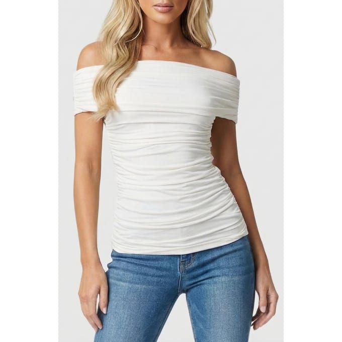 GUESS Marciano By  Alva Off Shoulder Top Sandy Shore Taglia: L | Magliette intime Outlet | Donna | Marrone