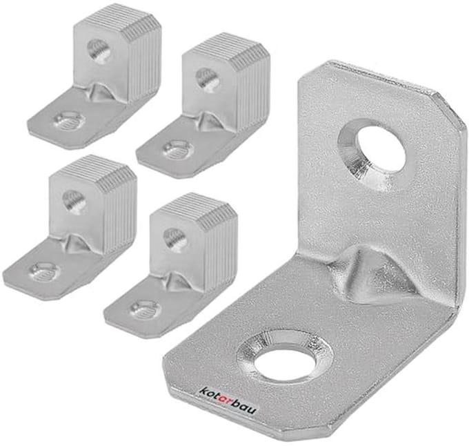 Set van 50 hoekverbinders 20 x 20 x 16 mm - Stalen bouwhoek voor meubels en constructies