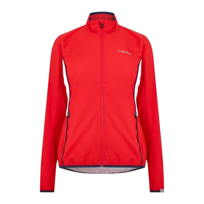 Head Dames Club Logo Volledige Rits Trainingsjack (Rood)
