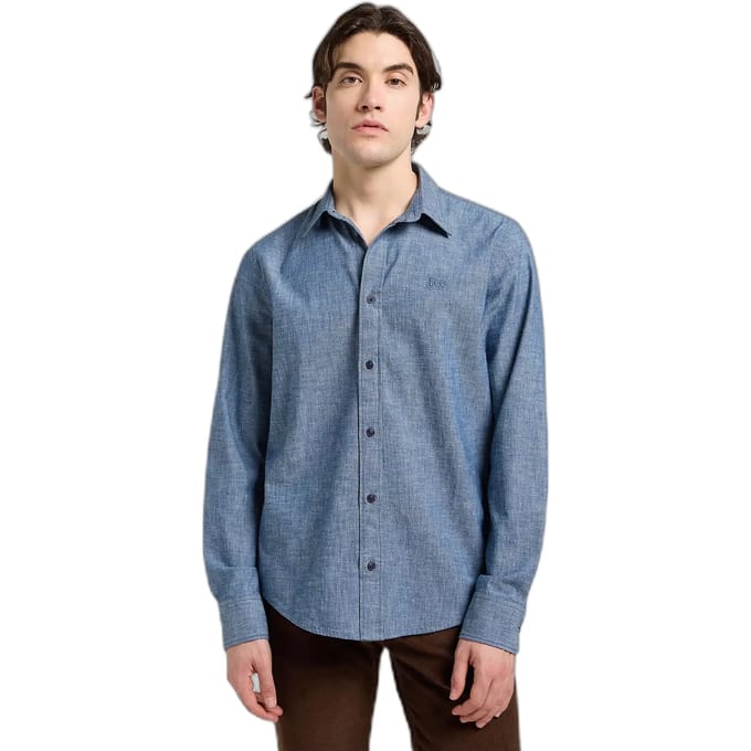 Lee Patch Overhemd Met Lange Mouwen Blauw S Man