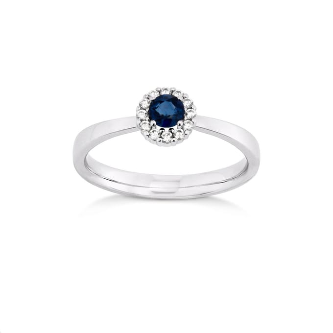 Orolino Ring Gold 585 mit 12 Brillanten zus. 0,12ct. und Safir blau