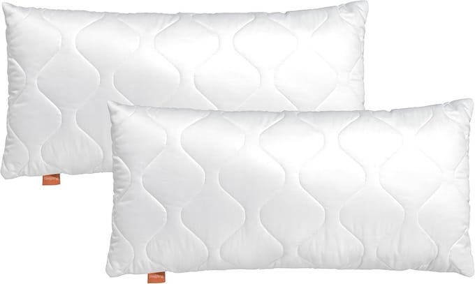 Famanu – Set van 2 Comfort kussens met ritssluiting, 100% microvezel, 40 x 80 cm, wit