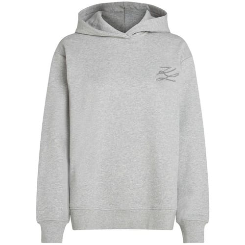 Karl Lagerfeld Autograph Sequins Hoodie Light Grey Melange Größe: S | Kaputzenpullis Outlet | Damen | Grau