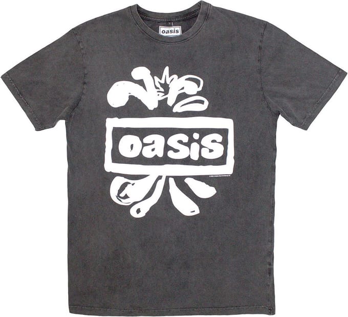 Oasis - Logo Splat Heren Tshirt - M - Grijs