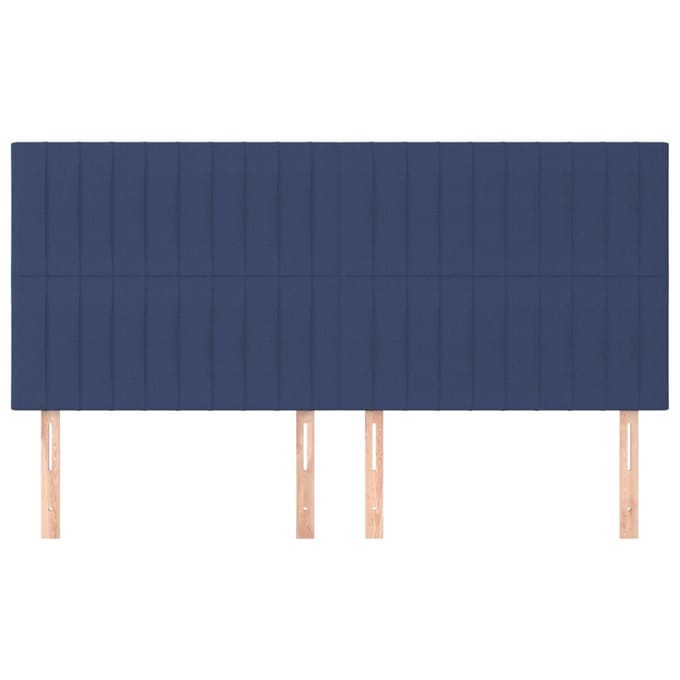 vidaXL - Hoofdbord - blauw - 200x5x118/128 - cm - stof