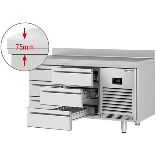 GGM Gastro Kühltisch Premium PLUS - 1468x700mm - 6 Schubladen - Aufkantung