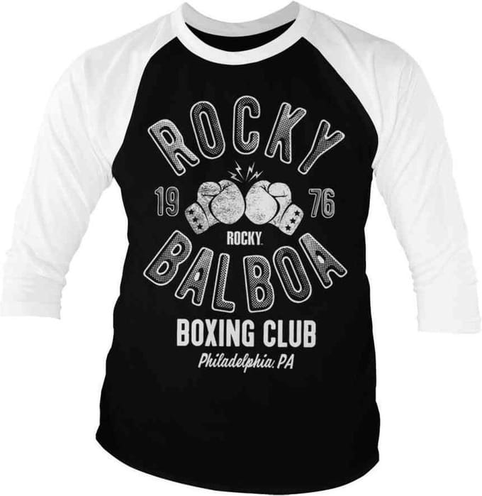 Rocky Raglan top -XL- Balboa Boxing Club Zwart/Wit